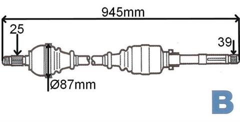 Półoś napędowa Megane III 2.0 dCi prawa GRESA T6027