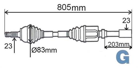 Półoś napędowa prawa Megane II 1.6 16V