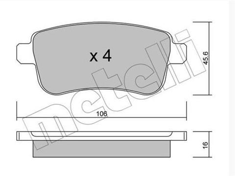 Klocki hamulcowe Renault Megane III Scenic III METELLI 22-0818-0